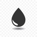 Black drop or rain icon design concept.