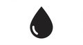 Black droplet icon on a white background. The droplet is teardrop-shaped with a Royalty Free Stock Photo