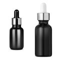 Black dropper bottle Serum essence cosmetic mockup