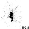 Black drops of paint and stains, ink blots. Vector ink texture. Royalty Free Stock Photo