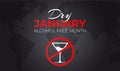 Black Dry January Background Illustration Banner