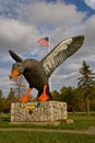 The black duck is the mascot, logo, and the name of Blackduck , Minnesota.