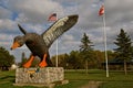 The black duck is the mascot, logo, and the name of Blackduck , Minnesota.