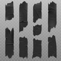 Black duct adhesive tape realistic illustration Royalty Free Stock Photo