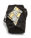 Duffel Bag Full of Money Top View Royalty Free Stock Photo