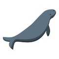 Black dugong icon isometric vector. Ocean baby