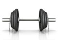 Black dumbbell white background.