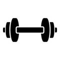 Black dumbbell on white background Royalty Free Stock Photo
