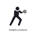 black dumbbells exercise isolated vector icon. simple element illustration from gym and fitness concept vector icons. dumbbells Royalty Free Stock Photo