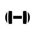 Black dumbell silhouette, finess or gym icon design - Vector