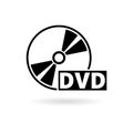 Black DVD icon, simple vector icon Royalty Free Stock Photo