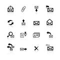 Black e-mail icons Royalty Free Stock Photo