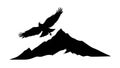 Black Eagle Silhouette Flying Majestic Bird of Prey, vector design Generative AI Royalty Free Stock Photo
