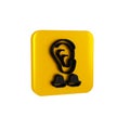 Black Earplugs and ear icon isolated on transparent background. Ear plug sign. Noise symbol. Sleeping quality concept