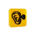 Black Earplugs and ear icon isolated on transparent background. Ear plug sign. Noise symbol. Sleeping quality concept