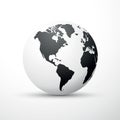 Black earth globe world map design america