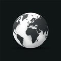 Black earth globe world map design