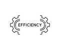 black easy efficiency icon like thin line gear