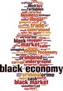Black economy word cloud Royalty Free Stock Photo