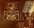 Black Egyptian Goddess Queen. Leopard print crown.