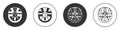 Black Egyptian pharaoh icon isolated on white background. Circle button. Vector Royalty Free Stock Photo