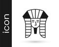 Black Egyptian pharaoh icon isolated on white background. Vector Royalty Free Stock Photo