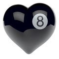 Black eight billiard ball heart