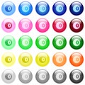 Black eight billiard ball icons in color glossy buttons Royalty Free Stock Photo