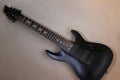 Black eight string electro guitar