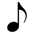 Black eighth note on white music symbol musical notation Royalty Free Stock Photo