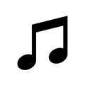 Black Eighth Note Musical Symbol on a White Background icon Royalty Free Stock Photo