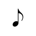 Black eighth note symbol on a white background Royalty Free Stock Photo