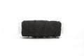 Black elastic thread on the coil horizontally isolated on white Royalty Free Stock Photo