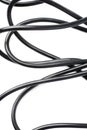 Black electric computer cable isolated over white background Royalty Free Stock Photo
