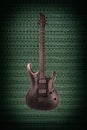 Black electric guitar on techno background Royalty Free Stock Photo