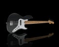 Black Electric Jazz Bass Guitar