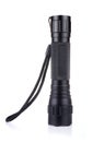 Black Electric LED torch flashlight on a white background Royalty Free Stock Photo