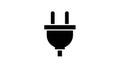 Black Electric Plug Icon on White Background Royalty Free Stock Photo