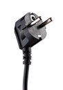 Black electric plug isolated Royalty Free Stock Photo