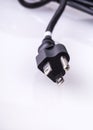 Black Electric plug isolated on the white Royalty Free Stock Photo