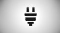Black Electric Power Plug Icon on Gradient Background - Connection and Energy Symbol Royalty Free Stock Photo