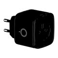 Black electrical plug adapter with switch power adapter Royalty Free Stock Photo