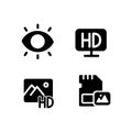 Black electronic icon design collection vector isolated Royalty Free Stock Photo