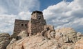 Black Elk Peak [formerly known as Harney Peak] Fire Lookout Tower in Custer State Park in the Black Hills of South Dakota USA Royalty Free Stock Photo