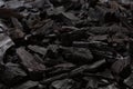 The black embers after burnt campfire closeup Royalty Free Stock Photo