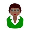 Black Employee Woman Avatar Flat Icon