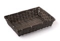 Black empty bamboo wicker tray Royalty Free Stock Photo