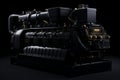 Black engine with black background and black background with black background. Generative AI Royalty Free Stock Photo