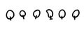 Black english latin Q alphabet letter symbol. Vector illustration hand drawn cartoon doodle Royalty Free Stock Photo