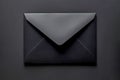 Black envelope on dark background, generative ai